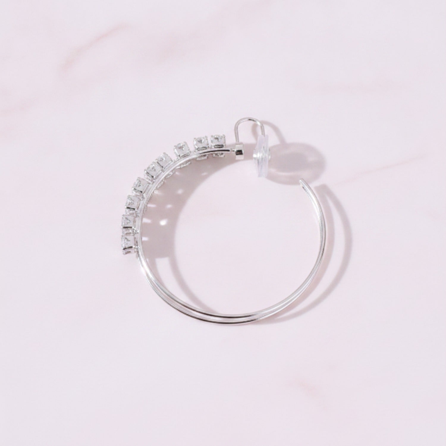 Rhinestone Hoop Earrings with Cross Detail - Jianyou Accessories 2