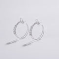 Rhinestone Hoop Earrings with Cross Detail - Jianyou Accessories 2