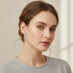 Rhinestone Hoop Earrings with Cross Detail - Jianyou Accessories 2 – jewelry (view 3)