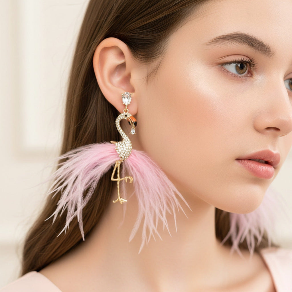 Feather Butterfly Rhinestone Drop Earrings - Jianyou Accessories 6
