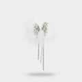 Feather Butterfly Rhinestone Drop Earrings - Jianyou Accessories – jewelry (view 1)