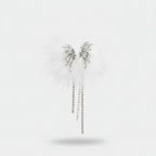 Feather Butterfly Rhinestone Drop Earrings - Jianyou Accessories – jewelry (view 1)