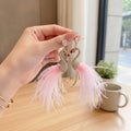 Feather Butterfly Rhinestone Drop Earrings - Jianyou Accessories 5