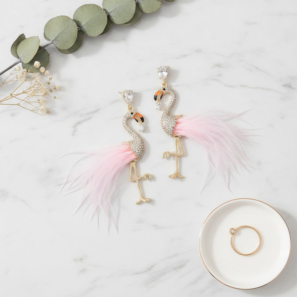 Feather Butterfly Rhinestone Drop Earrings - Jianyou Accessories 5 – jewelry (view 2)