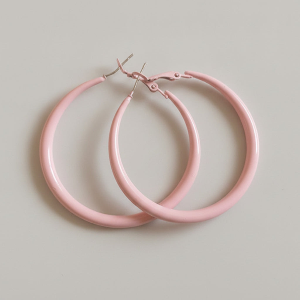 Chunky Hoop Earrings with Metal Cross - Jianyou Accessories
