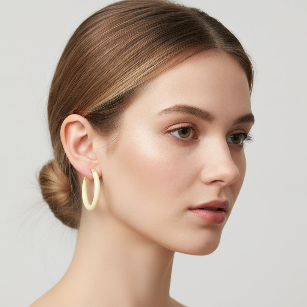 Chunky Hoop Earrings with Metal Cross - Jianyou Accessories 2