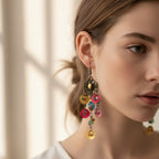 Turquoise Beaded Chandelier Drop Earrings