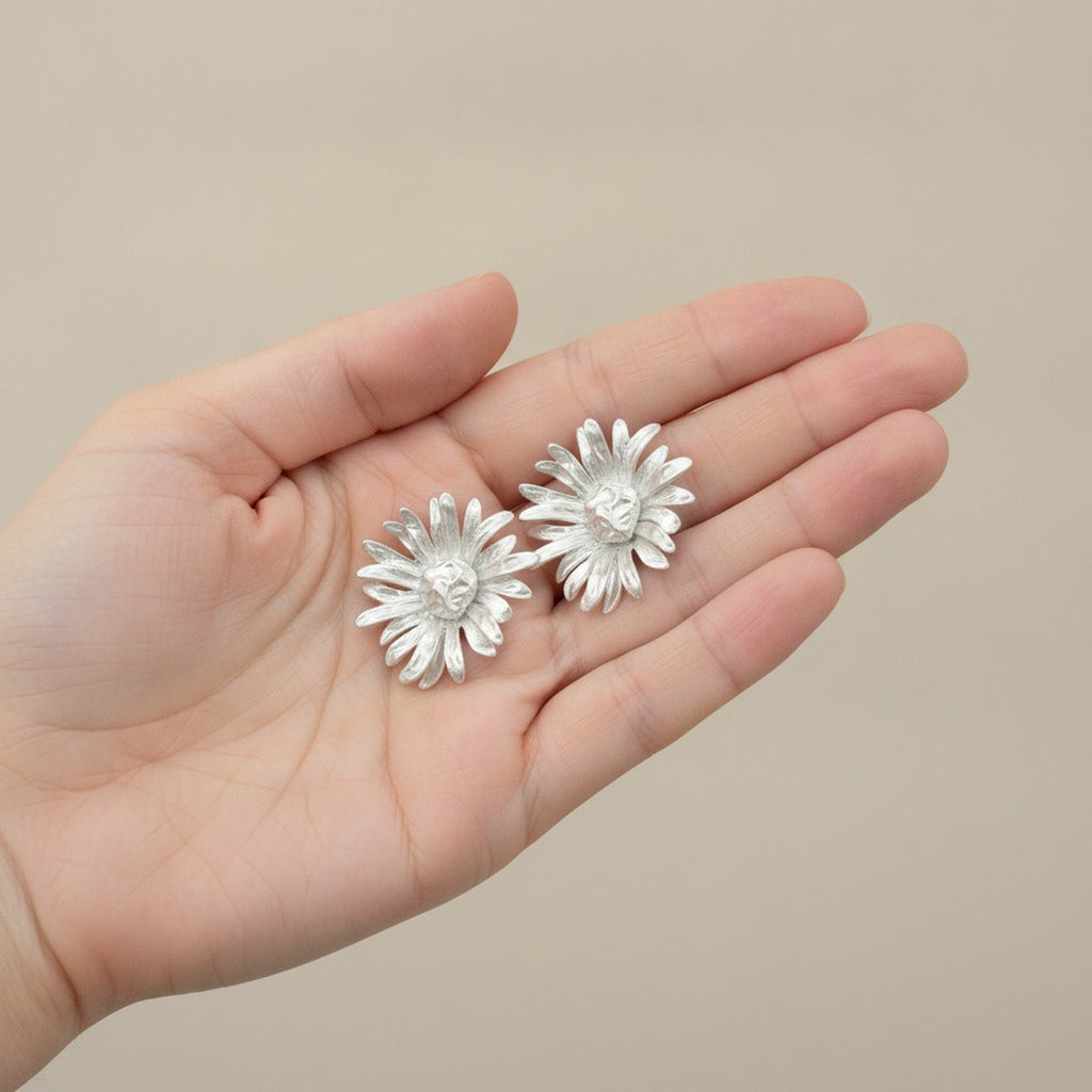 Abstract Face Bloom Stud Earrings – jewelry (view 3)
