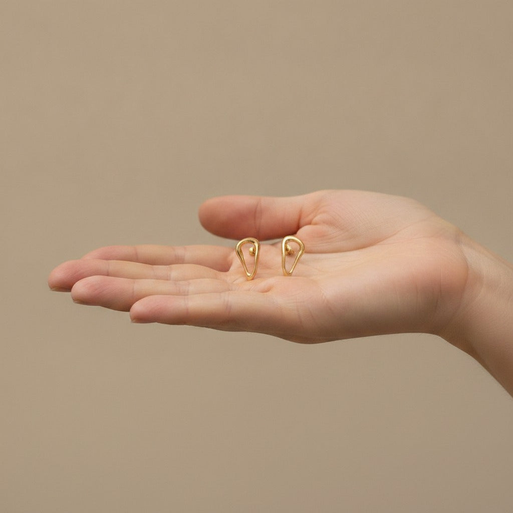 Fluid Abstract Drop Stud Earrings – jewelry (view 3)