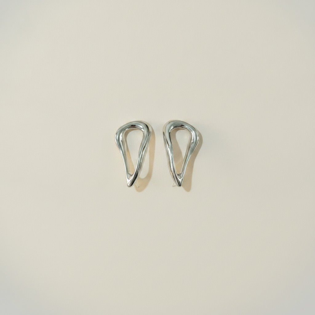 Modern Sculptural Teardrop Stud Earrings – jewelry (view 1)