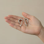 Modern Sculptural Teardrop Stud Earrings – jewelry (view 3)
