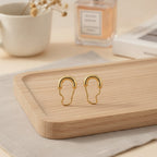 Modern Abstract Profile Hoop Earrings – jewelry (view 2)