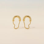 Modern Abstract Profile Hoop Earrings – jewelry (view 1)