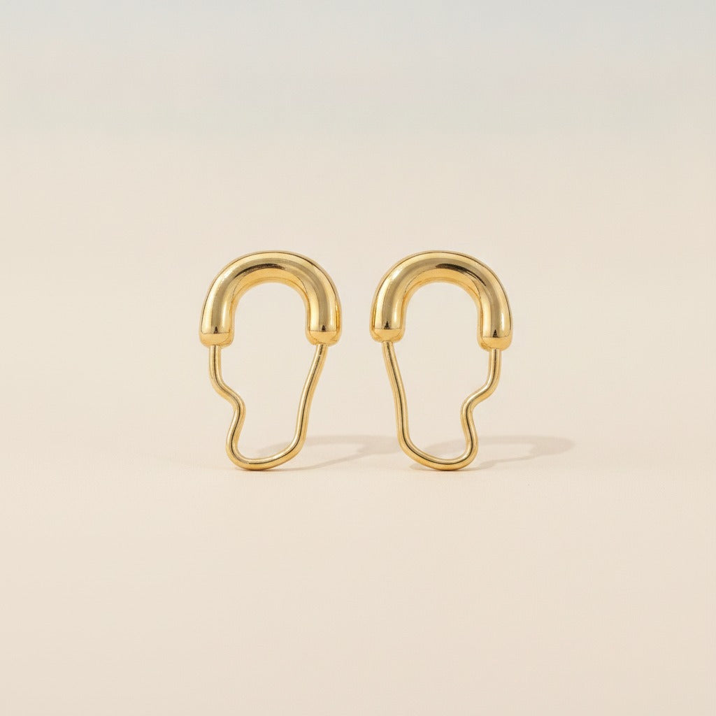 Modern Abstract Profile Hoop Earrings – jewelry (view 1)