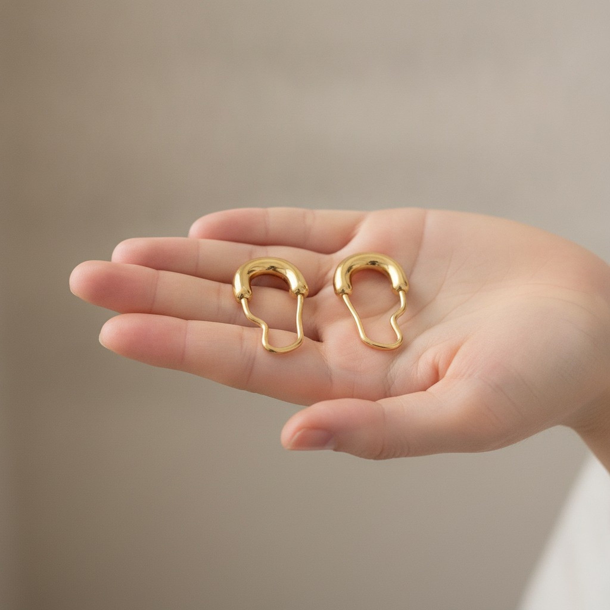 Modern Abstract Profile Hoop Earrings – jewelry (view 3)