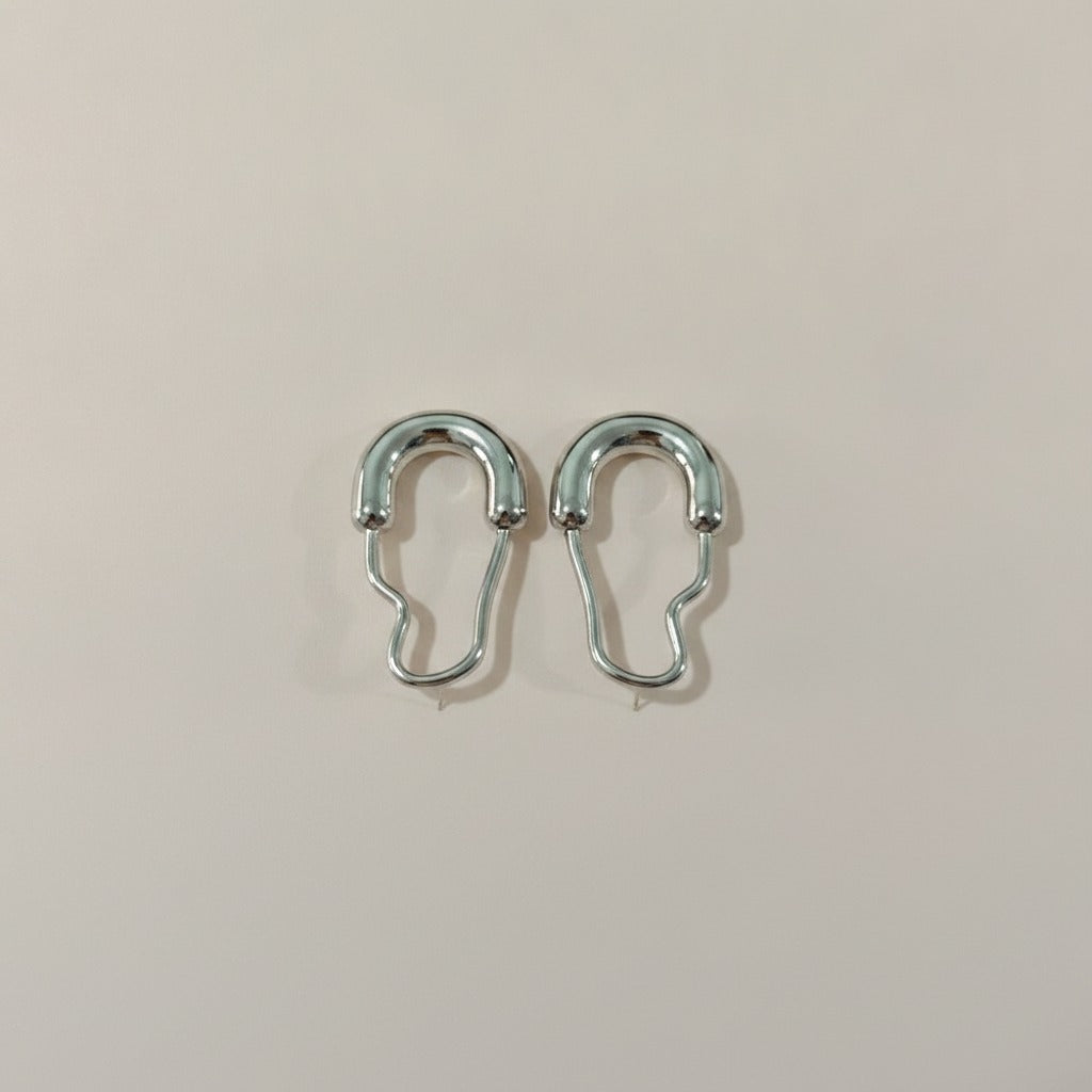 Chic Safety Pin Hoop Earrings – jewelry (view 1)