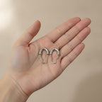 Chic Safety Pin Hoop Earrings – jewelry (view 3)