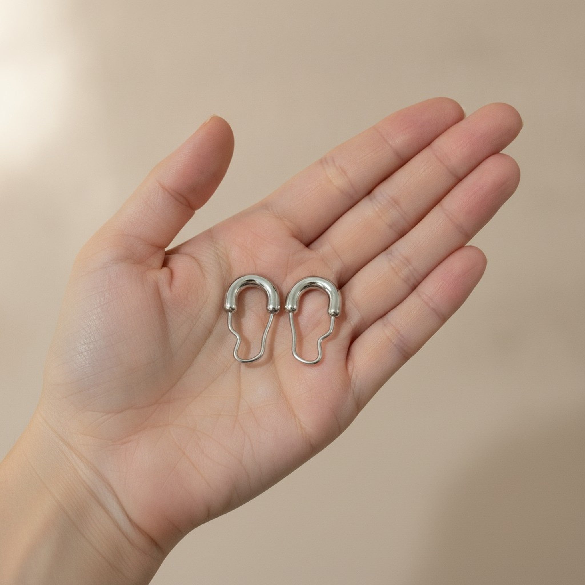 Chic Safety Pin Hoop Earrings – jewelry (view 3)