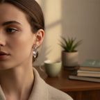 Sculptural Textured Post Earrings – jewelry (view 2)