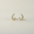 Gold Studded C-Hoop Earrings – jewelry (view 1)