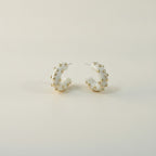 Gold Studded C-Hoop Earrings – jewelry (view 1)