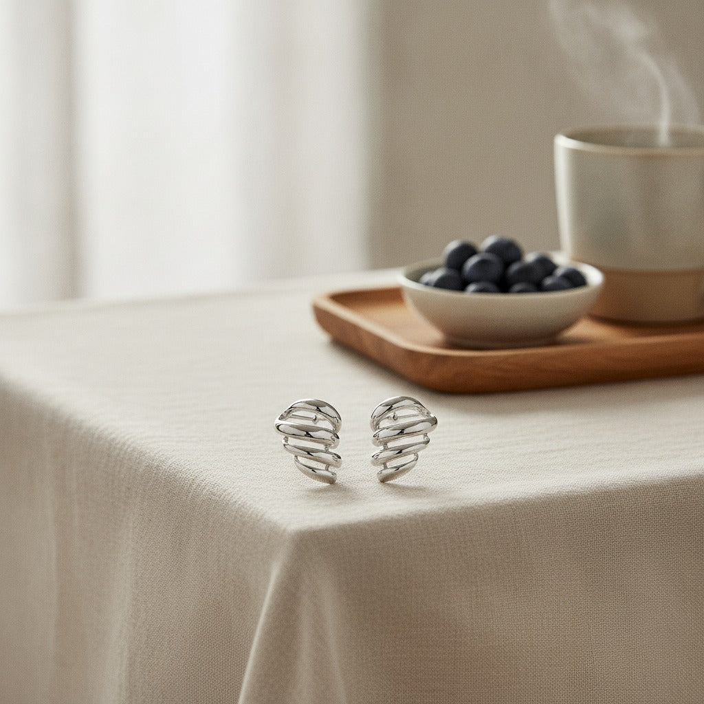 Sleek Spiral Wave Fashion Earrings – jewelry (view 2)