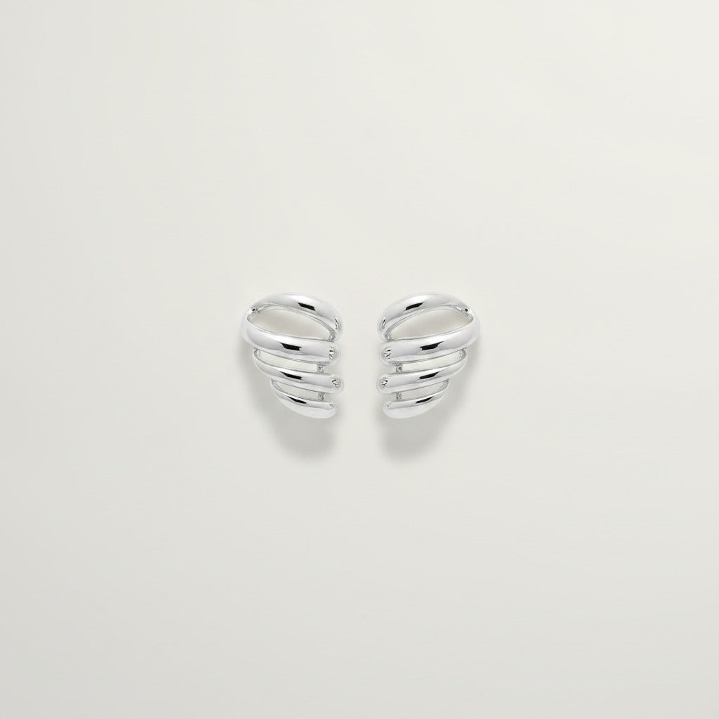 Sleek Spiral Wave Fashion Earrings – jewelry (view 1)