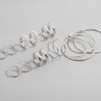 Pearl and Crystal Hoop Earring Set - Default