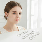 Pearl and Crystal Hoop Earring Set - Default 2 – jewelry (view 3)