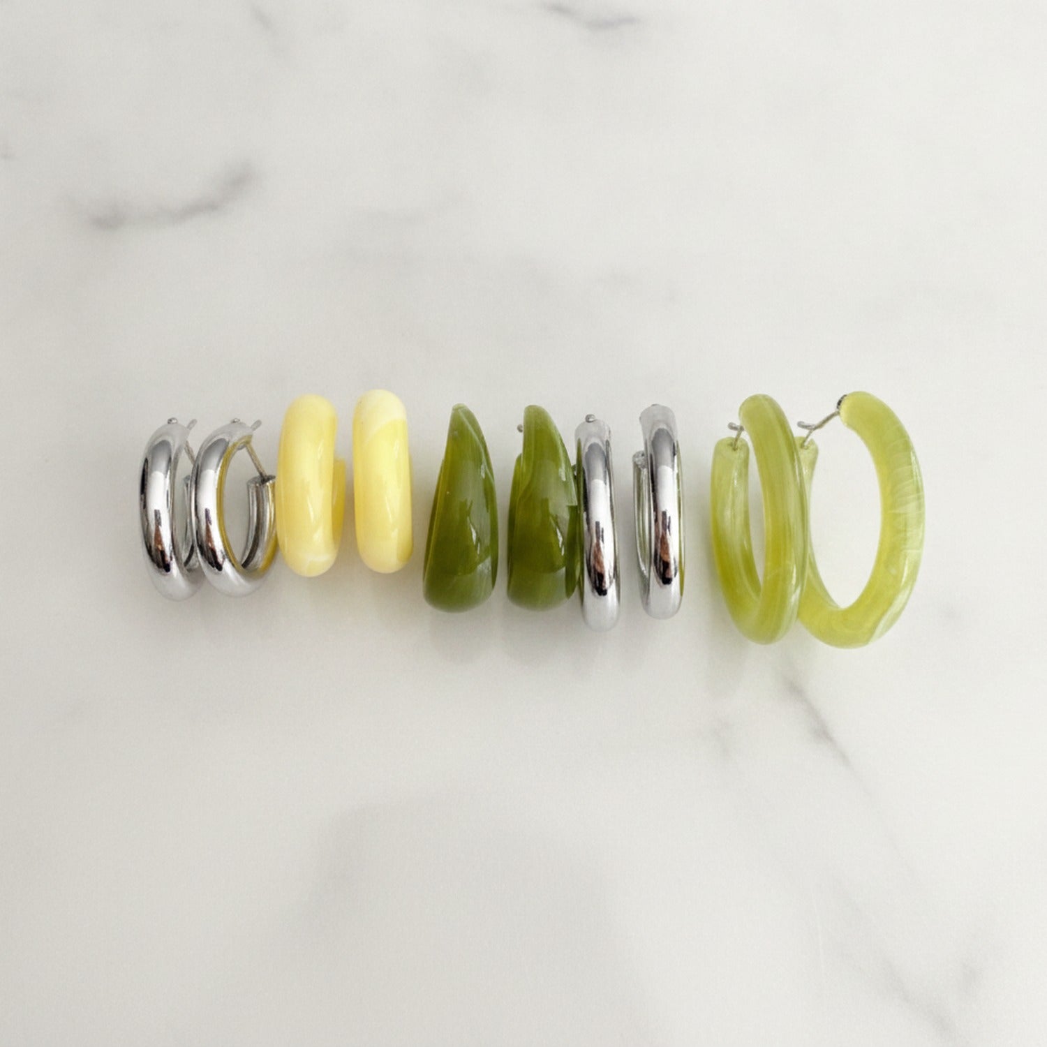 Chunky Resin Teardrop Earrings Multi-Color - Default – jewelry (view 2)