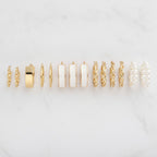 Gold Pearl Beaded Hoop Earring Set – jewelry (view 2)
