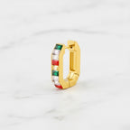 Gem Chunky Hoop Earrings - Rainbow Gems