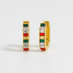 Gem Chunky Hoop Earrings - Rainbow Gems – jewelry (view 1)