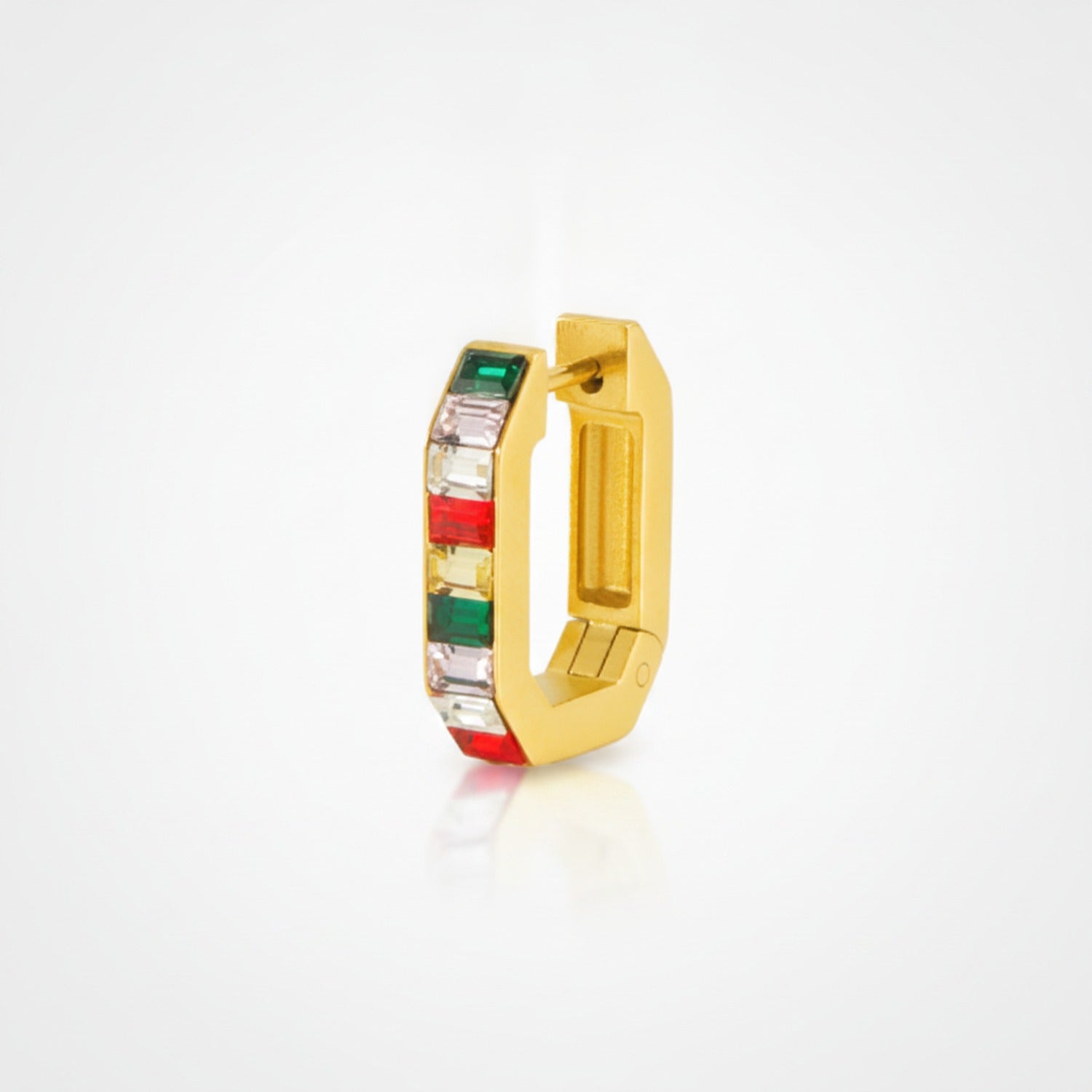Gem Chunky Hoop Earrings - Rainbow Gems