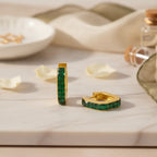 Gem Chunky Hoop Earrings - Emerald Green – jewelry (view 2)