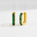 Gem Chunky Hoop Earrings - Emerald Green – jewelry (view 1)