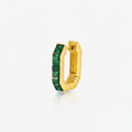 Gem Chunky Hoop Earrings - Emerald Green