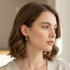 Gem Chunky Hoop Earrings - Emerald Green – jewelry (view 3)