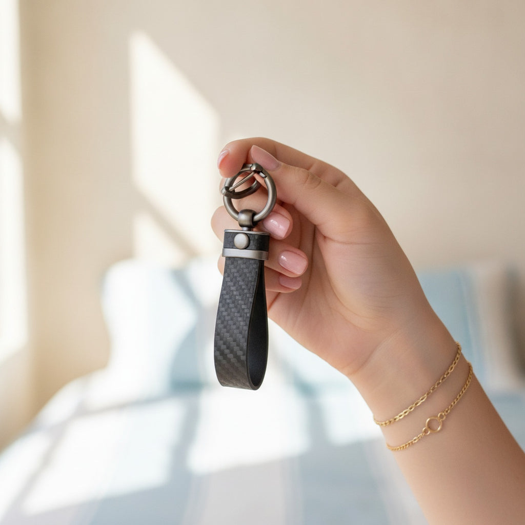 Textured Tube Keychain with Metal Hardware - Black – novelty & toys (view 3)