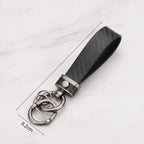 Textured Tube Keychain with Metal Hardware - Black