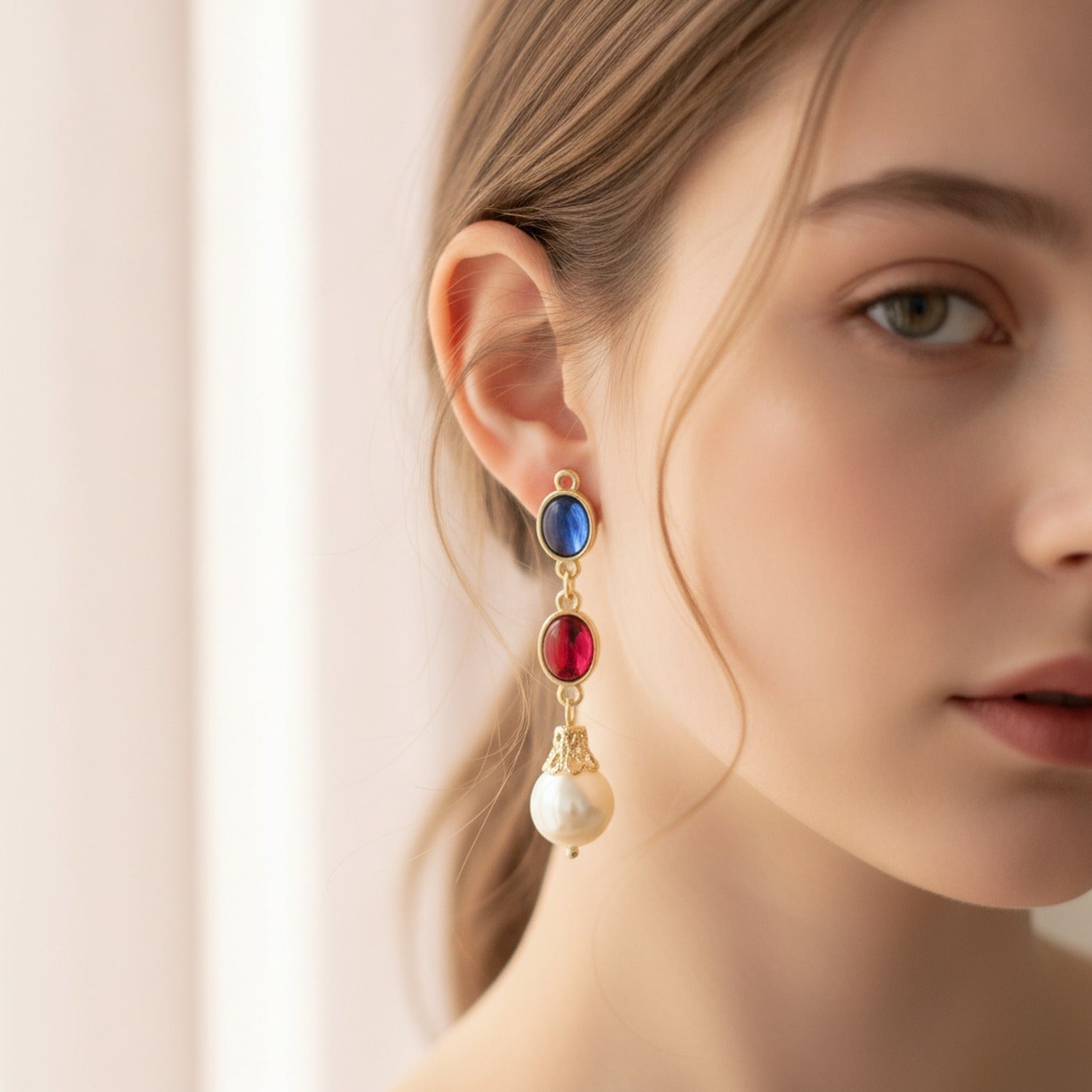 Gold Jewel Drop Earrings