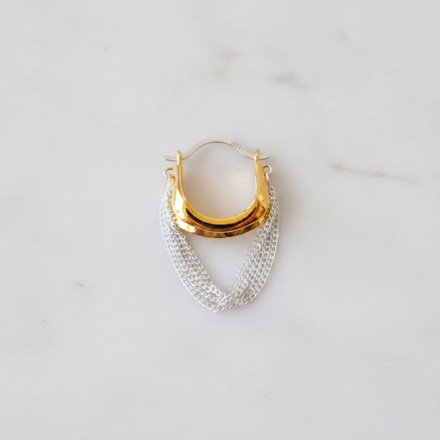 Gold & Silver Mesh Chain Hoops