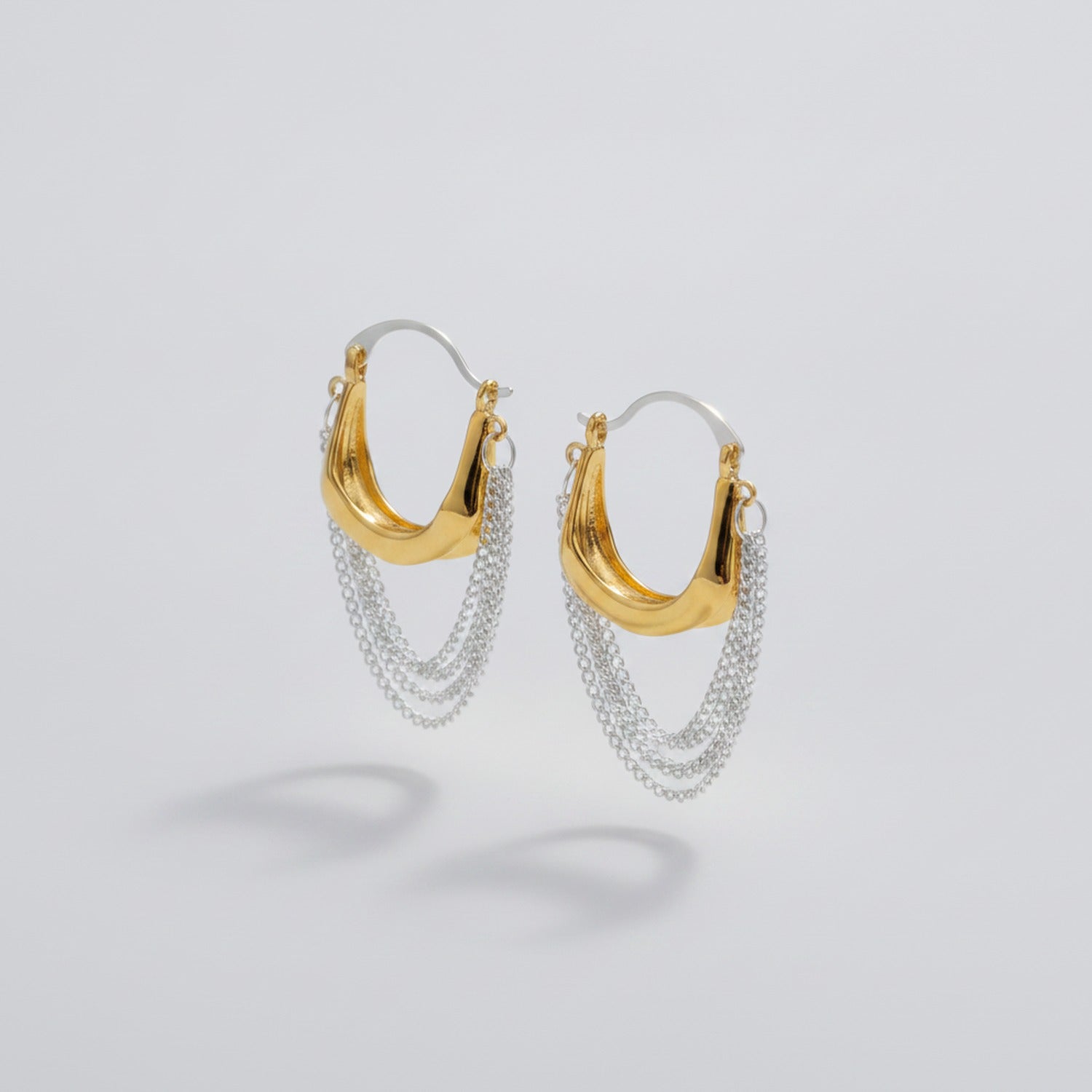Gold & Silver Mesh Chain Hoops