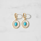 Pearl Drop Earrings - Turquoise Huggie