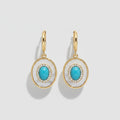Pearl Drop Earrings - Turquoise Huggie – jewelry (view 1)