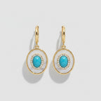 Pearl Drop Earrings - Turquoise Huggie – jewelry (view 1)