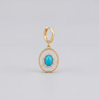 Pearl Drop Earrings - Turquoise Huggie