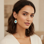 Pearl Drop Earrings - Turquoise Huggie – jewelry