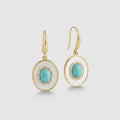 Pearl Drop Earrings - Turquoise Leverback