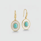 Pearl Drop Earrings - Turquoise Leverback